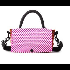 Mini purse with leather straps & handles